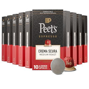 Peet's Coffee Crema Scura / 10 Count (Pack of 10) / Crema Scura (Intensity 9) Single-Serve Capsules & Pods