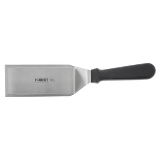 Solid Food Turner Stainless Steel with Black Polypropylene Handle - 6"L Blade by HUBERT – Medium, Stainless Steel, Silver, Model 10502150AK-BK