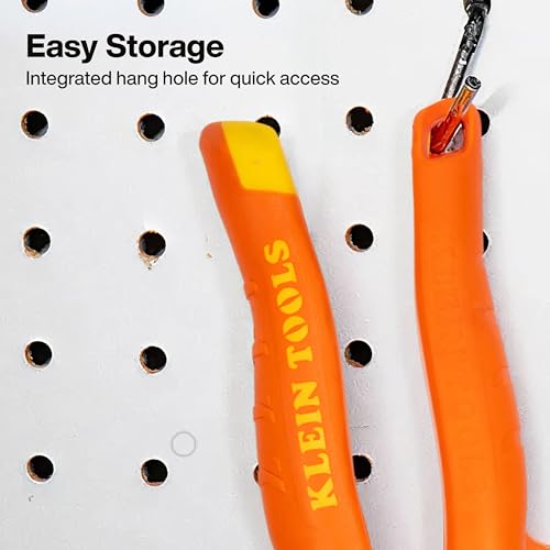 KLEIN TOOLS Long Nose Straight-Cutting / 3 inches / Orange Nippers & Snips