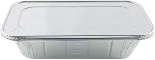 Handi-Foil of America Hfa 1/3 Third-Size Deep Aluminum Foil Steam / 5 lb Loaf Pan w/Foil Lids (Pack of 50 Sets)