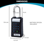 Master Lock Bluetooth Professional - Heavy Duty Outdoor / 18.2 cm x 7.4 cm x 5.4 cm / Black Combination Padlocks