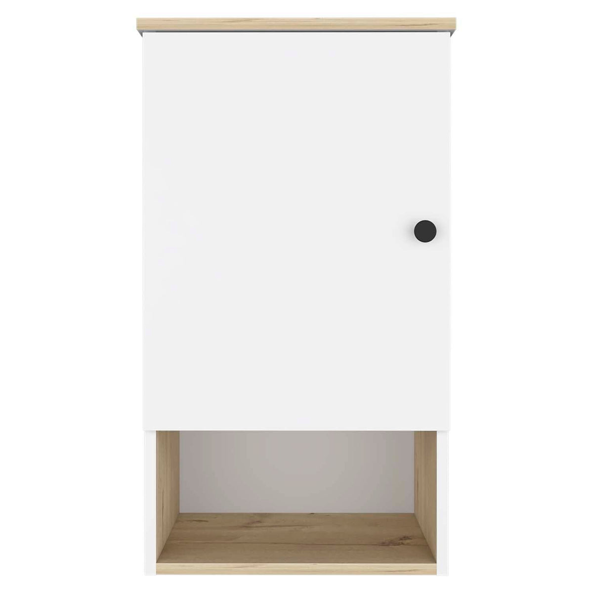 Alaska Medicine Cabinet with 3 Storage Shelves by FM FURNITURE – Metal, Light Oak-white, Model FM7120GDB