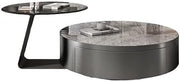 Coffee Table Rock Slab Coffee Table, Simple Living Room, Italian-Style Small Apartment, Round Side Table, Tea Table Mesa para Centro De Sala(90x90x32cm)