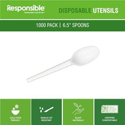 Responsible Products 6.5" Spoons White (1000 Count) / White / 1000 Spoons