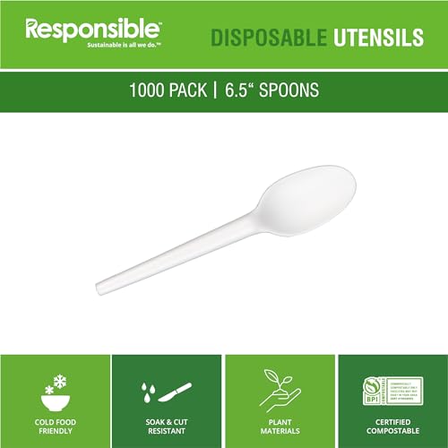 Responsible Products 6.5" Spoons White (1000 Count) / White / 1000 Spoons