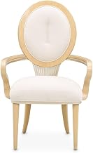 Michael Amini Camellia Field Brown Dining Arm Chair Set of 2, Comfortable Upholstered Seating, Elegant Design, Suitable for Kitchen or Dining Room