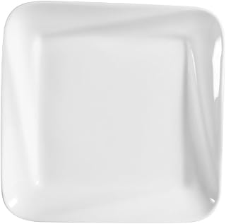 CAC China PNS-310 Princesquare 10-Inch Super White Porcelain Square Deep Plate, Box of 12