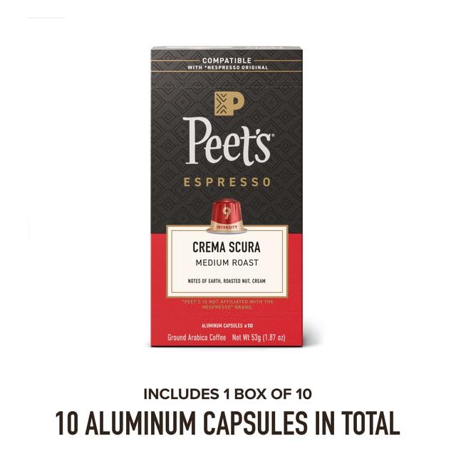 Peet's Coffee Crema Scura / 10 Count (Pack of 1) / Crema Scura (Intensity 9) Single-Serve Capsules & Pods