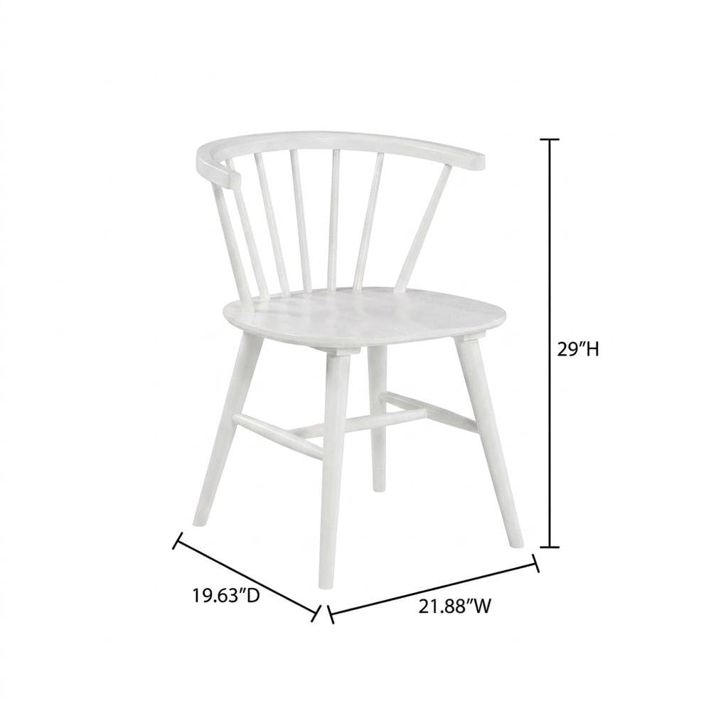 Wooden Spindle Back Dining Chairs Set of by Furnifact – Wood, White, Pack of 2