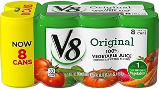 V8 Original 100% Vegetable Juice, 5.5 fl oz Can (8 Pack)