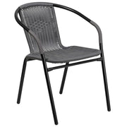 Flash Furniture Clear/Gray / Table + 4 Chair / Round Table + 4 Chairs Bistro Sets