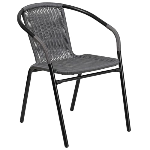 Flash Furniture Clear/Gray / Table + 4 Chair / Round Table + 4 Chairs Bistro Sets
