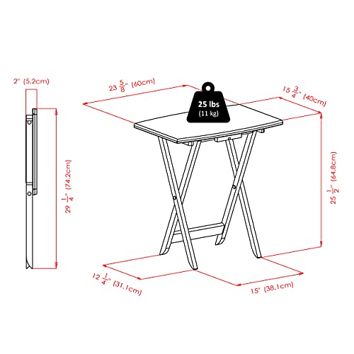 Winsome Espresso / 23.6"W x 15.75"D x 25.5"H / Transitional Folding Tables