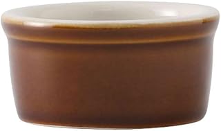 Tuxton B1X-025 Vitrified China Ramekin, 2-1/2 oz, 3", Caramel/Eggshell (Pack of 48),