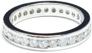 3Ct Round Cut Moissanite Channel Set Eternity Wedding Band White Gold Plated Stylish