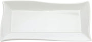 White Porcelain Wave Platter - 7 7/8" L x 3 3/4" W x 3/4" H