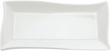 White Porcelain Wave Platter - 7 7/8" L x 3 3/4" W x 3/4" H