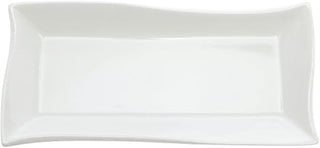White Porcelain Wave Platter - 7 7/8" L x 3 3/4" W x 3/4" H