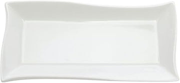 White Porcelain Wave Platter - 7 7/8" L x 3 3/4" W x 3/4" H