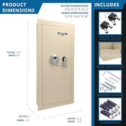 Barska Left Opening / 31 1/2" x 15 1/2" x 4" / Beige Wall Safes