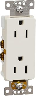 Square D by Schneider Electric Square D X Series 125-Volt Tamper Resistant Duplex Decorator Receptacle Outlet, 15 Amp, Matte Light Almond (SQR44101LA)