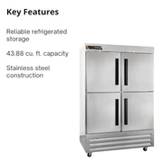 Traulsen (2) Split Solid Doors / Silver / 43.88 cubic_feet Refrigerators