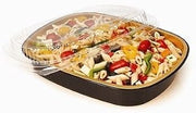 Handi-Foil 3 lb. Oblong Black & Gold Pan Take-Out Pan w/Clear Dome Lid 10 Pack (Pack of 10)