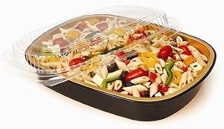 Handi-Foil 3 lb. Oblong Black & Gold Pan Take-Out Pan w/Clear Dome Lid 10 Pack (Pack of 10)
