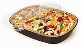 Handi-Foil 3 lb. Oblong Black & Gold Aluminum Take-Out Pan w/Clear Dome Lid (Pack of 20)