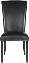 Starlight Canyon Home Faux Leather Upholstered Side Chairs Set of 2, Birch-Leg Kitchen Dining Chairs for Dining Room Table, Black
