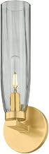 Hudson Valley Lighting 6831-AGB Harpswell - 1 Light Bath and Vanity - 14.25 Inches Tall and 4.75 Inches Wide - Aged Brass