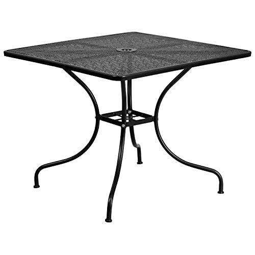 Flash Furniture Black / 35.5" / 4 Round Chairs + Square Table Dining Sets