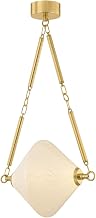 Solara 1-Light Pendant Light | Vintage Polished Brass | Seeded Cloud Glass Shade | Celestial Modern Pendant for Kitchen Island, Dining Room | Sculptural Artistic Fixture | 555-17-VPB