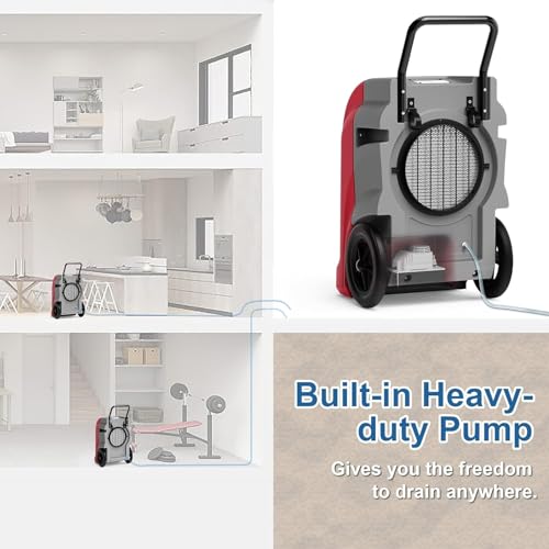 ALORAIR Red and Grey / Storm Elite / 270.0 pints Dehumidifiers