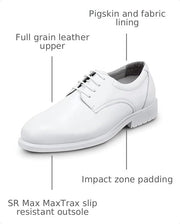 Unisex White MaxTrax Soft Toe SRO Dress Shoe 10.5 M by SR Max – 10.5, Rubber, White, Model Arlington