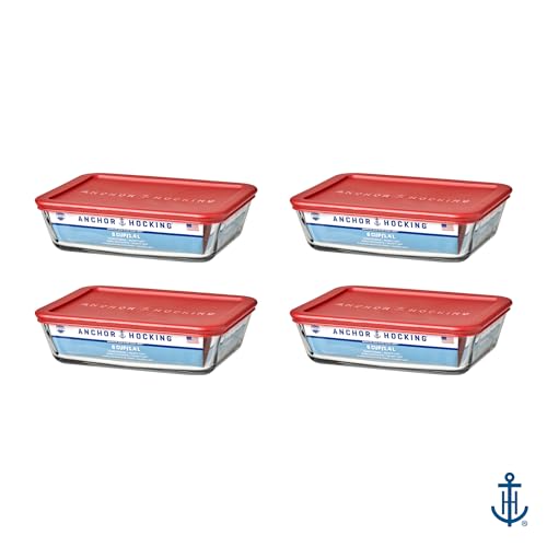Anchor Hocking Red / Large / 6.0 cups Container Sets
