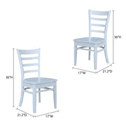 Solid Wood Side Chair with Classic Leg Design by Furnifact – Wood, White, Pack of 2