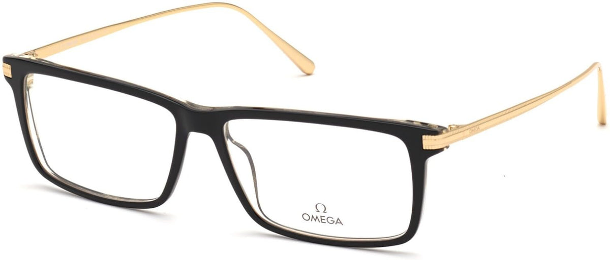 Eyeglasses OM 5014 005 Black/Other by Omega – 58/14/145, Plastic (Acetate)/Metal, Black/Gold, Model OM5014