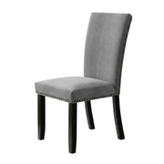 Doxon Light Grey Upholstered Side Chair Set of by Starlight Canyon Home – Flannelette, Solid Wood, Wood Veneer, Engineered Wood, Grey, Pack of 2