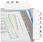 Redi-Tag 31005 Side-Mount Self-Stick Plastic A-Z Index Tabs 1 inch White 104/Pack