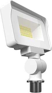 RAB Lighting RAB X34 Series Adjustable LED Flood Light – Selectable Wattage & CCT, Outdoor Commercial Fixture (Available in Bronze or White) (White)