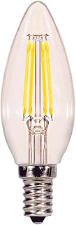 Satco S29922 Candelabra Bulb in Light Finish, 3.88 inches, Clear
