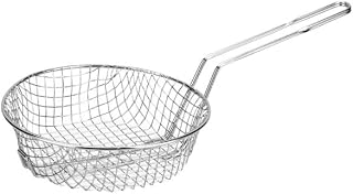 CAC Stainless CBKR-12C Nickel-Plated Culinary/Breading Basket, Coarse Mesh 12"Dia