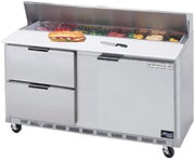 Beverage Air (Bev Air) SPED60-16C-2 60" Refrigerated Salad / Sandwich Prep Table with 1 Door, 2