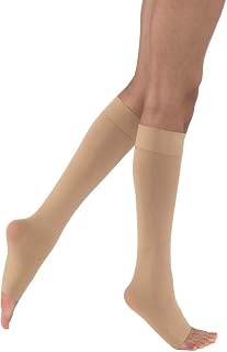 JOBST Opaque Knee High with SoftFit Technology Band, 30-40 mmHg Compression Stockings, Open Toe, X-Large Full Calf, Natural