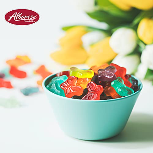 Albanese Mini Butterflies / 7.5 Ounce (Pack of 12) / Orange,Blue Gummy Candy