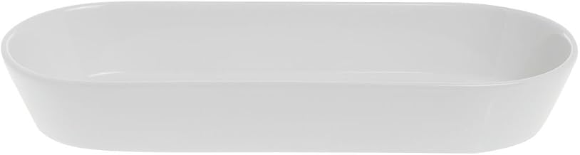 BIA Cordon Bleu Oblong White Porcelain Platter - 13 3/4" L x 5 1/4" W x 2" H
