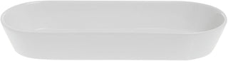 BIA Cordon Bleu Oblong White Porcelain Platter - 13 3/4" L x 5 1/4" W x 2" H