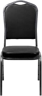Flash Furniture DC01SVBKVY Vinyl Banquet Chair, Black, 10/Pack (FD-C01-SILVERVEIN-BK-VY-GG)