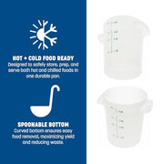 Carlisle FoodService Products 4 Quart (Pack of 12) / 12 / White Storage & Transport